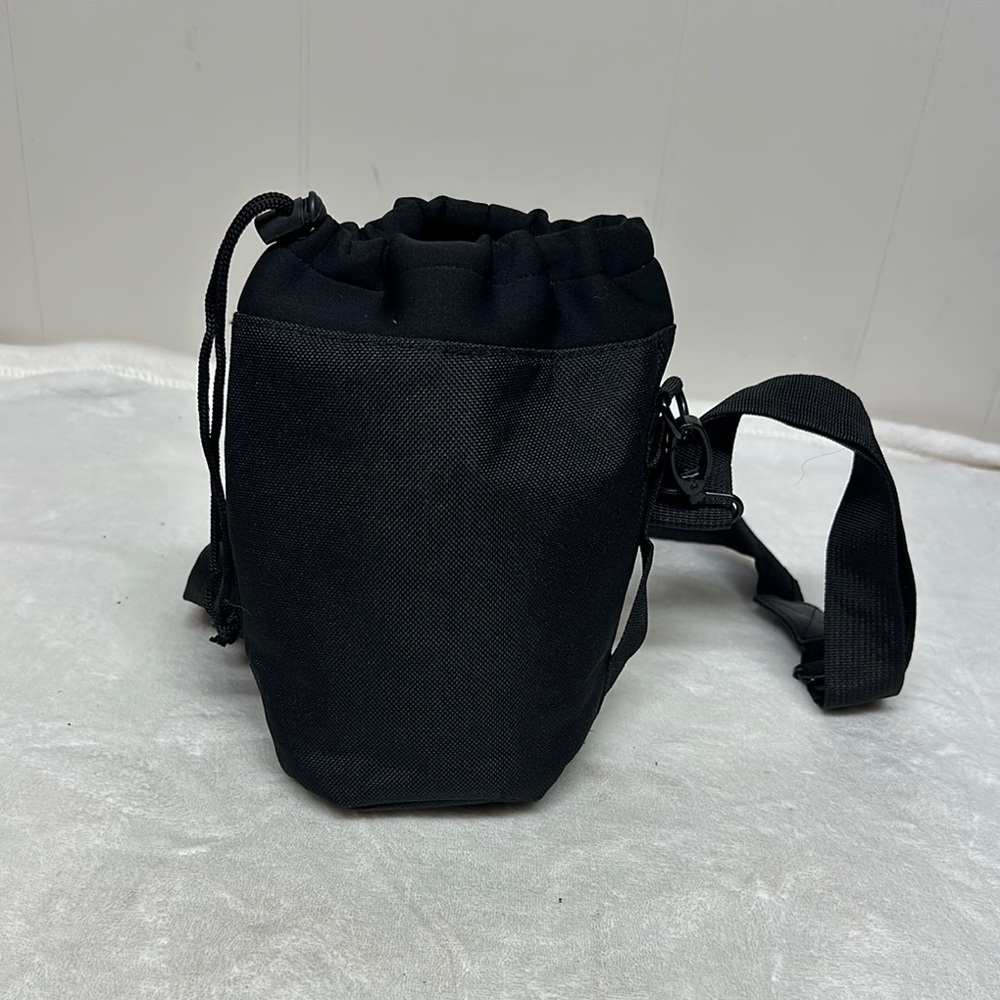 Black Belt Bag with Adjustable Strap and Drawstring Closure